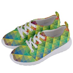 Background Colorful Geometric Triangle Women s Lightweight Sports Shoes by HermanTelo