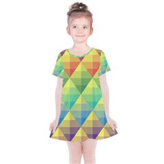 Background Colorful Geometric Triangle Kids  Simple Cotton Dress by HermanTelo