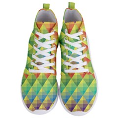 Background Colorful Geometric Triangle Men s Lightweight High Top Sneakers by HermanTelo