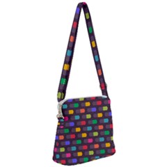 Background Colorful Geometric Zipper Messenger Bag by HermanTelo