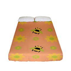 Bee Bug Nature Wallpaper Fitted Sheet (full/ Double Size) by HermanTelo