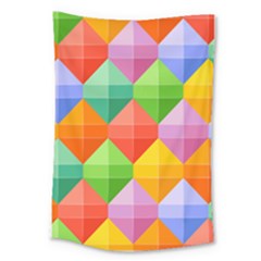 Background Colorful Geometric Triangle Rainbow Large Tapestry by HermanTelo