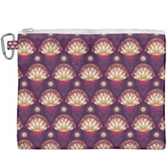Background Floral Pattern Purple Canvas Cosmetic Bag (xxxl)