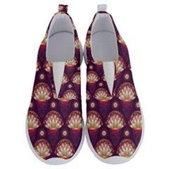 Background Floral Pattern Purple No Lace Lightweight Shoes