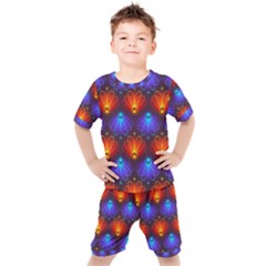 Background Colorful Abstract Kids  Tee And Shorts Set