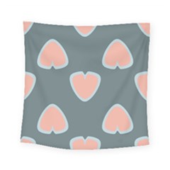Hearts Love Blue Pink Green Square Tapestry (small) by HermanTelo