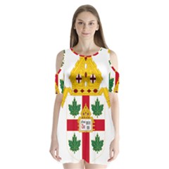 Coat Of Arms Of Anglican Church Of Canada Shoulder Cutout Velvet One Piece by abbeyz71