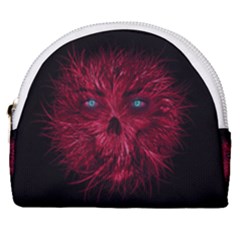 Monster Red Eyes Aggressive Fangs Ghost Horseshoe Style Canvas Pouch by HermanTelo