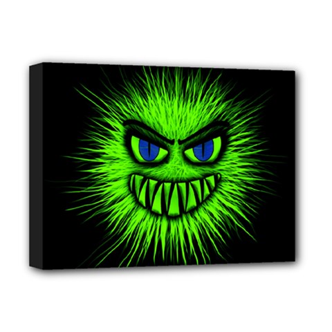 Monster Green Evil Common Deluxe Canvas 16  X 12  (stretched)  by HermanTelo