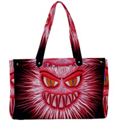 Monster Red Eyes Aggressive Fangs Canvas Work Bag