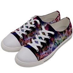 Particles Music Clef Wave Women s Low Top Canvas Sneakers