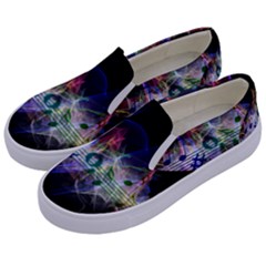 Particles Music Clef Wave Kids  Canvas Slip Ons