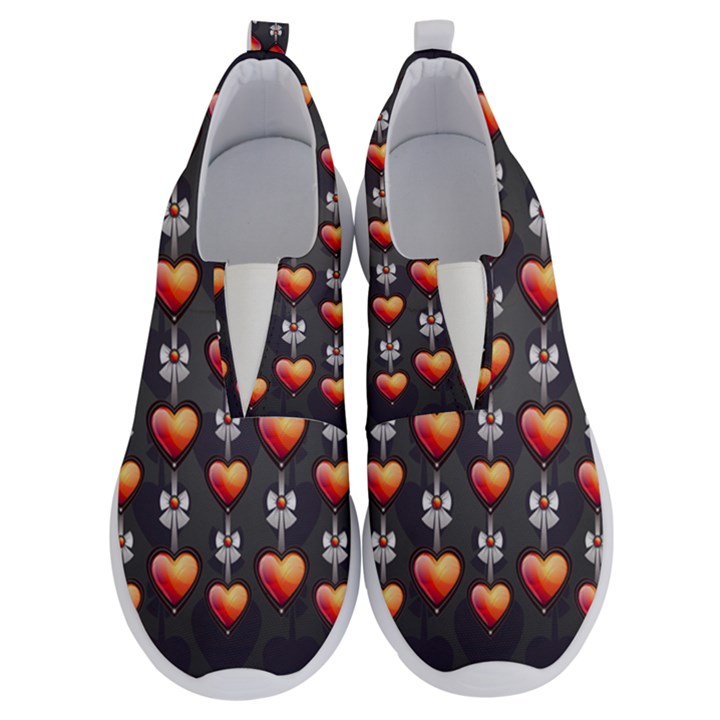 Love Heart Background Valentine No Lace Lightweight Shoes