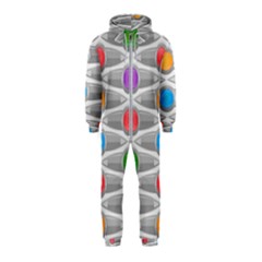 Seamless Pattern Background Abstract Circle Hooded Jumpsuit (kids)
