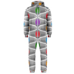 Seamless Pattern Background Abstract Circle Hooded Jumpsuit (men) 