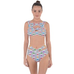 Seamless Pattern Background Abstract Circle Bandaged Up Bikini Set  by HermanTelo