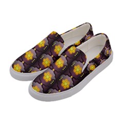 Pattern Background Yellow Bright Women s Canvas Slip Ons