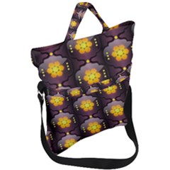 Pattern Background Yellow Bright Fold Over Handle Tote Bag by HermanTelo