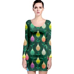 Tulips Seamless Pattern Background Long Sleeve Bodycon Dress by HermanTelo