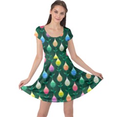 Tulips Seamless Pattern Background Cap Sleeve Dress by HermanTelo