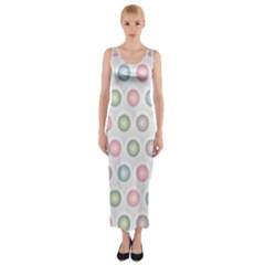 Seamless Pattern Pastels Background Pink Fitted Maxi Dress by HermanTelo
