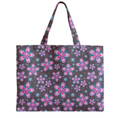Seamless Pattern Flowers Pink Zipper Mini Tote Bag by HermanTelo