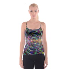 Wave Line Colorful Brush Particles Spaghetti Strap Top