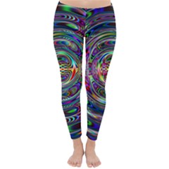 Wave Line Colorful Brush Particles Classic Winter Leggings by HermanTelo