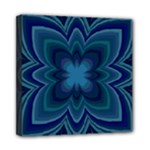 Blue Geometric Flower Dark Mirror Mini Canvas 8  x 8  (Stretched)