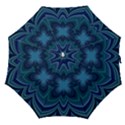 Blue Geometric Flower Dark Mirror Straight Umbrellas View1