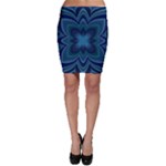 Blue Geometric Flower Dark Mirror Bodycon Skirt