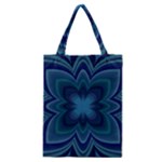 Blue Geometric Flower Dark Mirror Classic Tote Bag