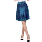 Blue Geometric Flower Dark Mirror A-Line Skirt