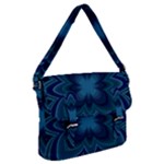 Blue Geometric Flower Dark Mirror Buckle Messenger Bag