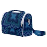 Blue Geometric Flower Dark Mirror Satchel Shoulder Bag