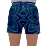 Blue Geometric Flower Dark Mirror Sleepwear Shorts