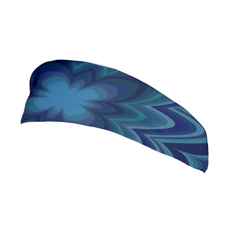 Blue Geometric Flower Dark Mirror Stretchable Headband