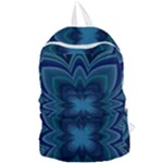 Blue Geometric Flower Dark Mirror Foldable Lightweight Backpack