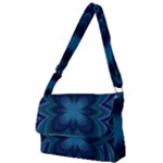Blue Geometric Flower Dark Mirror Full Print Messenger Bag