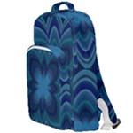 Blue Geometric Flower Dark Mirror Double Compartment Backpack