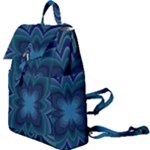Blue Geometric Flower Dark Mirror Buckle Everyday Backpack