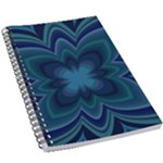 Blue Geometric Flower Dark Mirror 5.5  x 8.5  Notebook