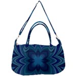 Blue Geometric Flower Dark Mirror Removal Strap Handbag
