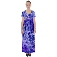 Abstract Background Space High Waist Short Sleeve Maxi Dress by HermanTelo