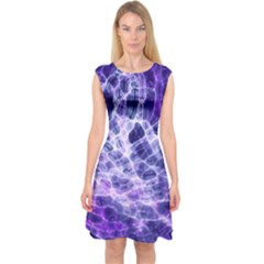 Abstract Background Space Capsleeve Midi Dress by HermanTelo