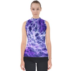 Abstract Background Space Mock Neck Shell Top by HermanTelo