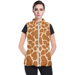 Giraffe Skin Pattern Women s Puffer Vest