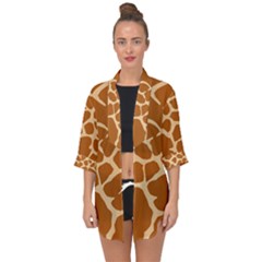 Giraffe Skin Pattern Open Front Chiffon Kimono by HermanTelo
