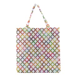 Grid Colorful Multicolored Square Grocery Tote Bag by HermanTelo