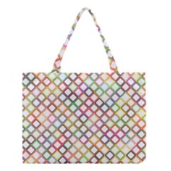 Grid Colorful Multicolored Square Medium Tote Bag by HermanTelo
